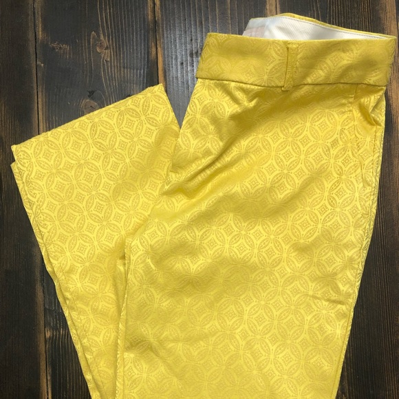 NWOT Banana Republic Yellow/Gold BEAUTIFUL MEDALLION PATTERN Crop Pant SZ 4 - Picture 8 of 8